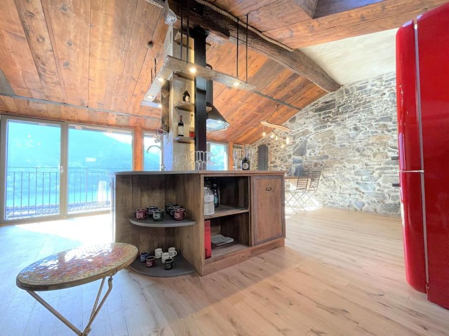 Romantic Home Stone With Amazing View Lake Of Como And Oleandra 라글리오 외부 사진