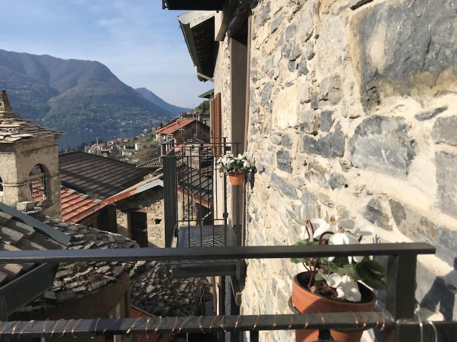 Romantic Home Stone With Amazing View Lake Of Como And Oleandra 라글리오 외부 사진